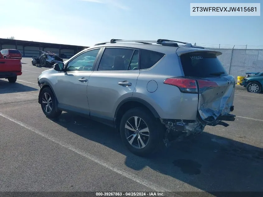 2018 Toyota Rav4 Xle VIN: 2T3WFREVXJW415681 Lot: 39267863