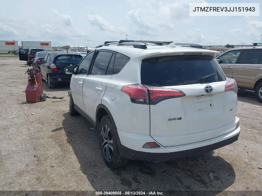 2018 Toyota Rav4 Le VIN: JTMZFREV3JJ151943 Lot: 39409855