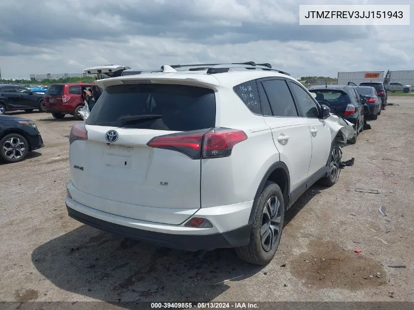 2018 Toyota Rav4 Le VIN: JTMZFREV3JJ151943 Lot: 39409855