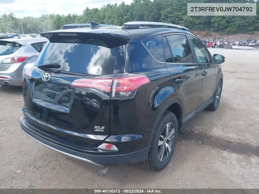 2018 Toyota Rav4 Xle VIN: 2T3RFREV0JW704792 Lot: 40130372