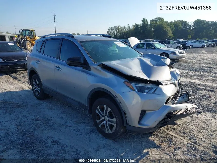 2018 Toyota Rav4 Le VIN: 2T3ZFREV0JW451358 Lot: 40366936