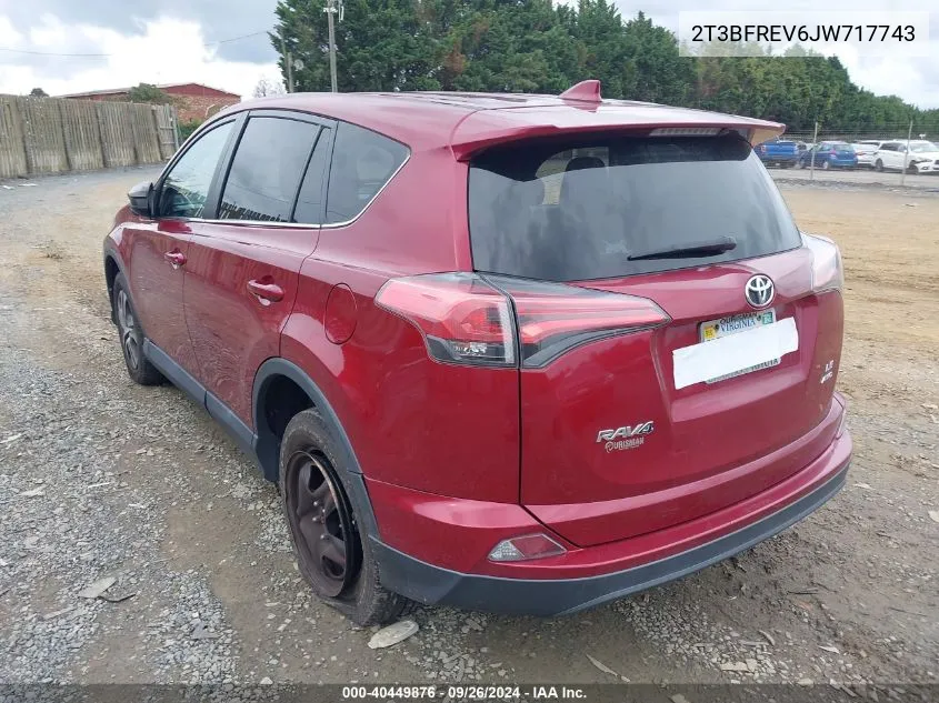 2T3BFREV6JW717743 2018 Toyota Rav4 Le