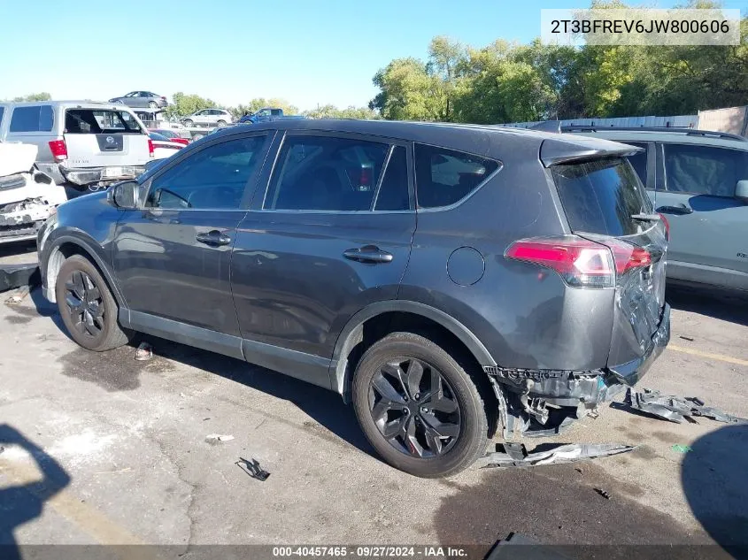 2018 Toyota Rav4 Le VIN: 2T3BFREV6JW800606 Lot: 40457465