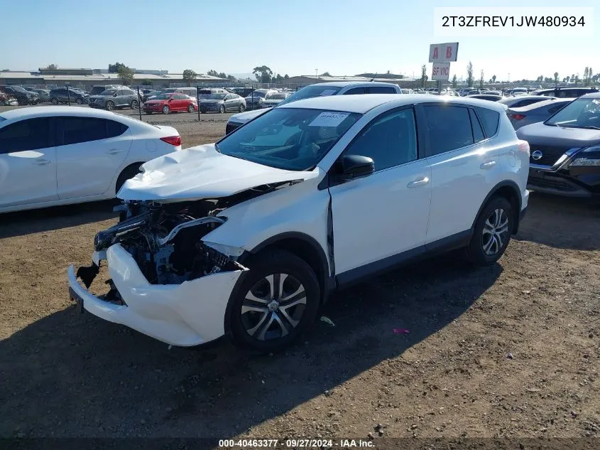 2018 Toyota Rav4 Le VIN: 2T3ZFREV1JW480934 Lot: 40463377