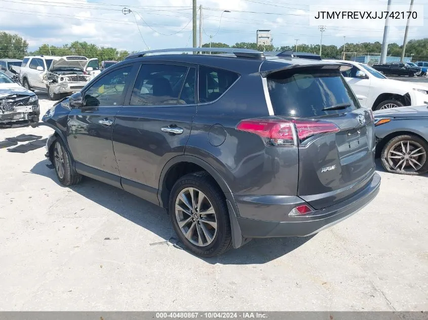 2018 Toyota Rav4 Limited VIN: JTMYFREVXJJ742170 Lot: 40480867