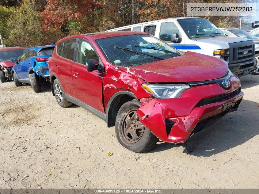 2018 Toyota Rav4 Le VIN: 2T3BFREV6JW752203 Lot: 40499125