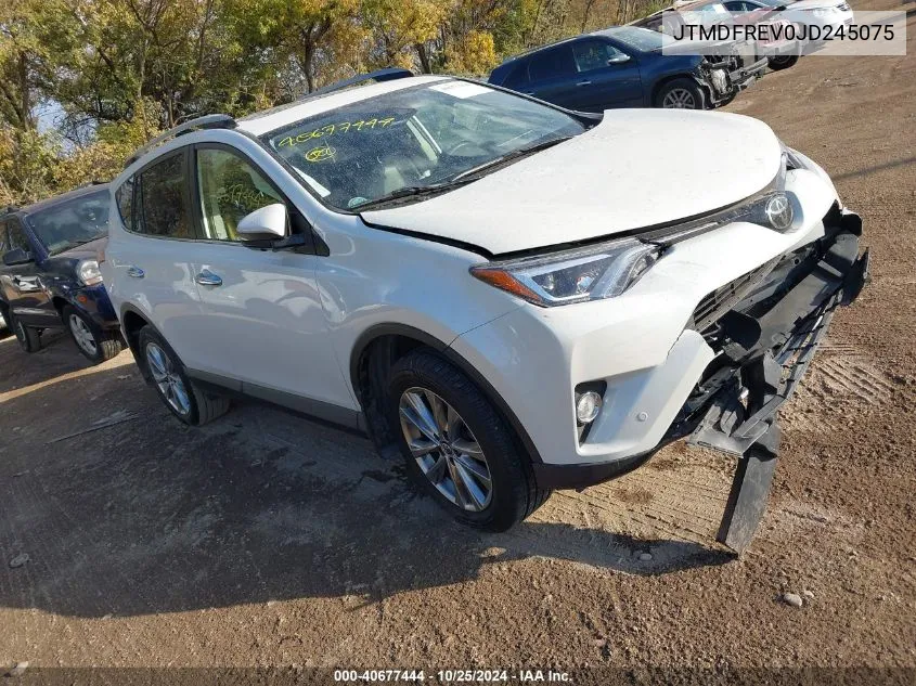 2018 Toyota Rav4 Limited/Se/Platinum VIN: JTMDFREV0JD245075 Lot: 40677444