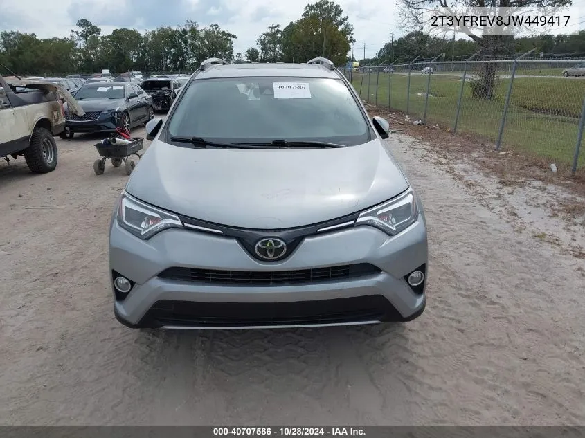 2018 Toyota Rav4 Limited VIN: 2T3YFREV8JW449417 Lot: 40707586