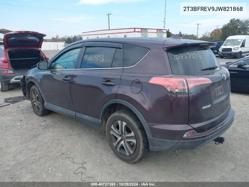 2018 Toyota Rav4 Le VIN: 2T3BFREV9JW821868 Lot: 40727393