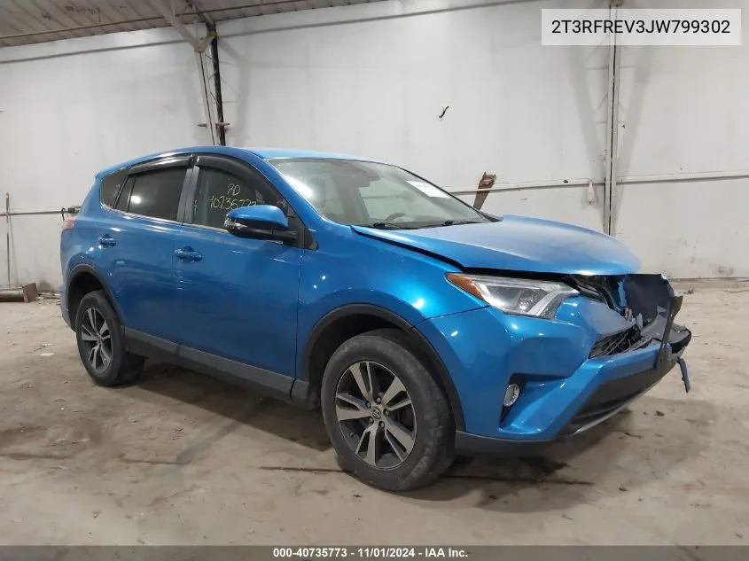 2018 Toyota Rav4 Xle VIN: 2T3RFREV3JW799302 Lot: 40735773