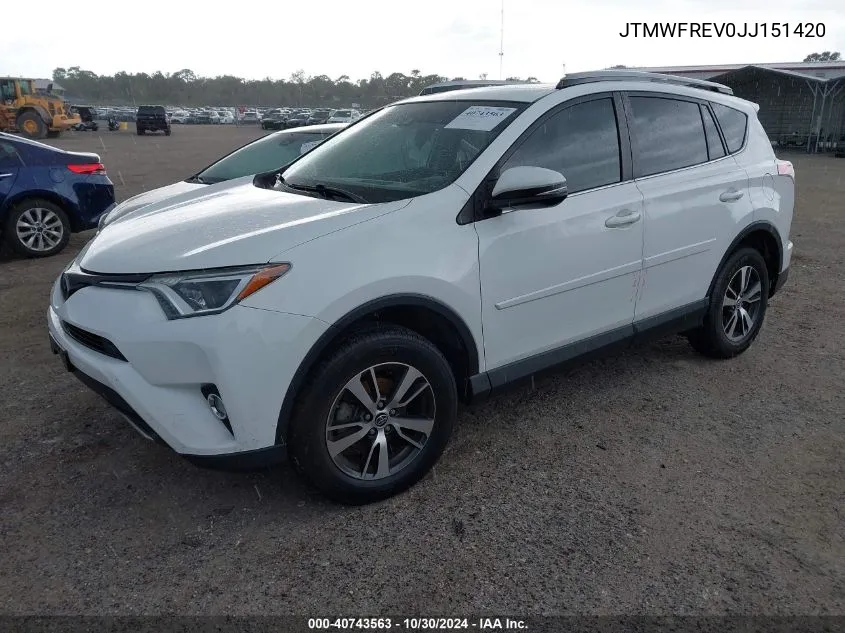 2018 Toyota Rav4 Adventure/Xle VIN: JTMWFREV0JJ151420 Lot: 40743563