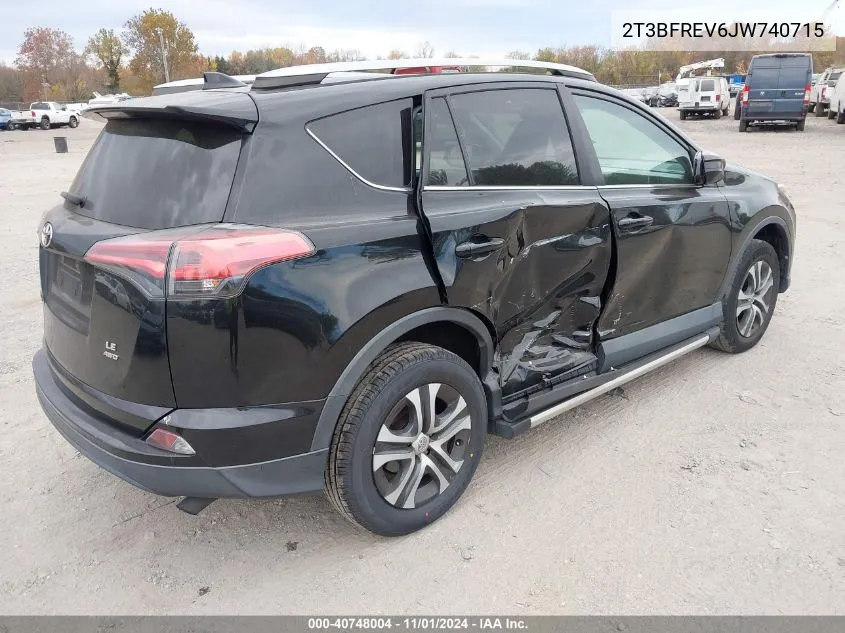 2018 Toyota Rav4 Le VIN: 2T3BFREV6JW740715 Lot: 40748004