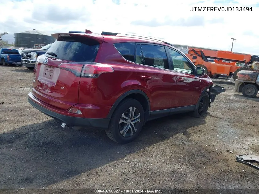 2018 Toyota Rav4 Le VIN: JTMZFREV0JD133494 Lot: 40756927