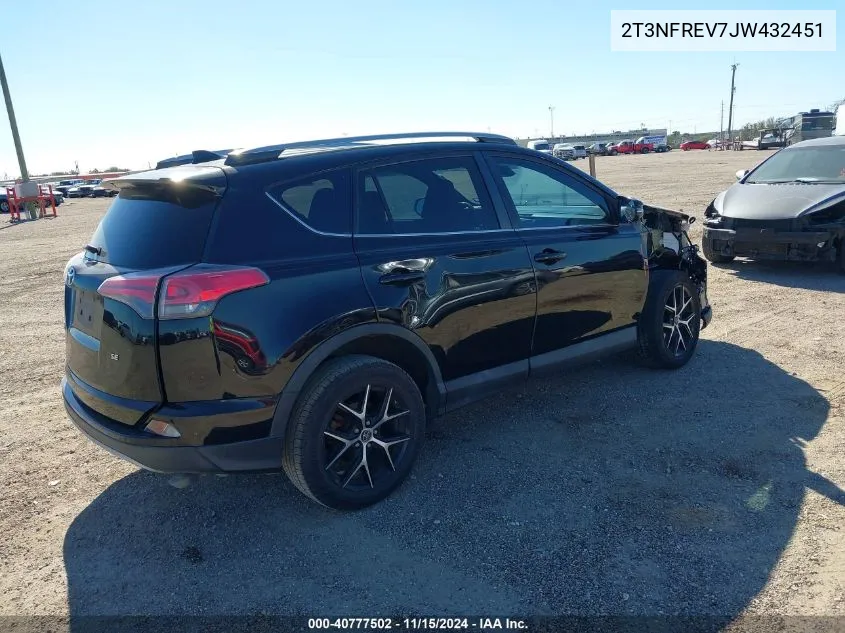 2018 Toyota Rav4 Se VIN: 2T3NFREV7JW432451 Lot: 40777502