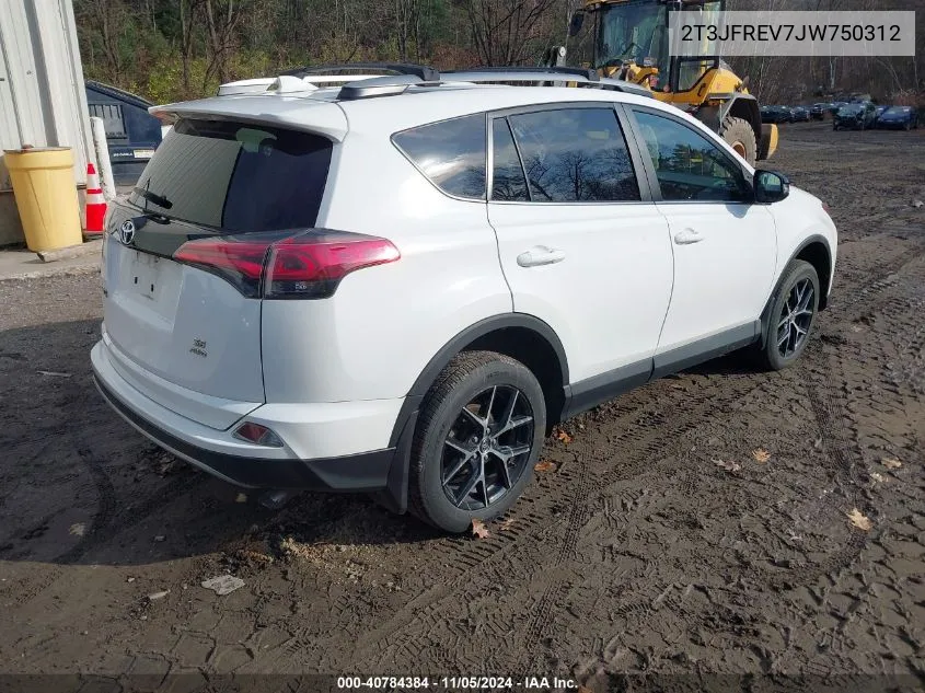 2018 Toyota Rav4 Se VIN: 2T3JFREV7JW750312 Lot: 40784384