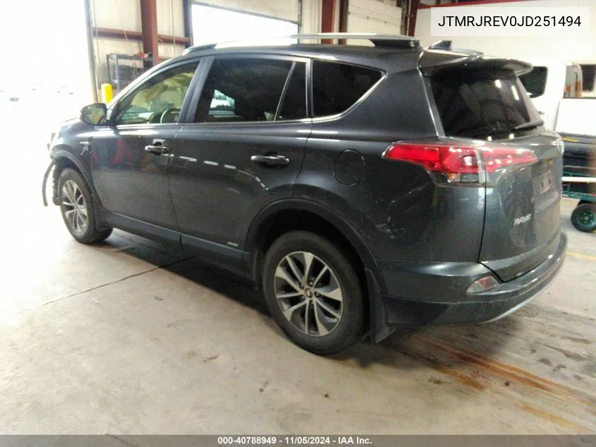 2018 Toyota Rav4 Hybrid Xle VIN: JTMRJREV0JD251494 Lot: 40788949