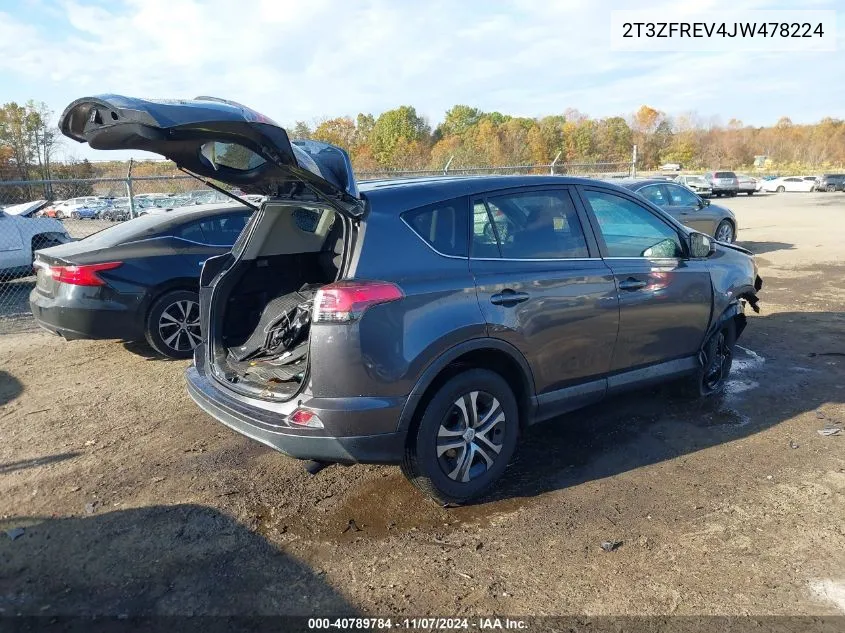 2018 Toyota Rav4 Le VIN: 2T3ZFREV4JW478224 Lot: 40789784