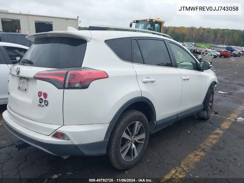 2018 Toyota Rav4 Adventure/Xle VIN: JTMWFREV0JJ743058 Lot: 40792725