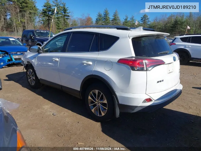 2018 Toyota Rav4 Hybrid Xle VIN: JTMRJREV0JD189210 Lot: 40799526