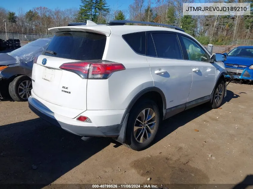 2018 Toyota Rav4 Hybrid Xle VIN: JTMRJREV0JD189210 Lot: 40799526