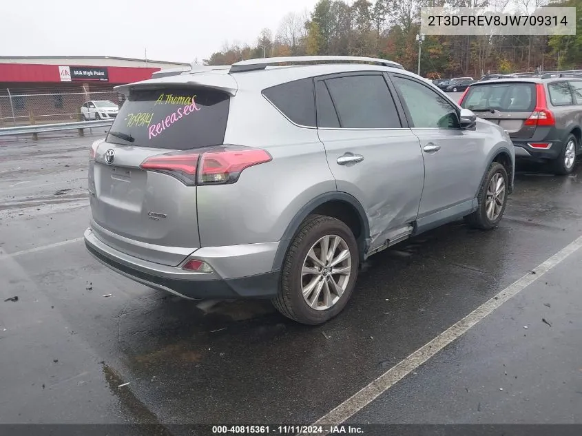 2018 Toyota Rav4 Limited VIN: 2T3DFREV8JW709314 Lot: 40815361