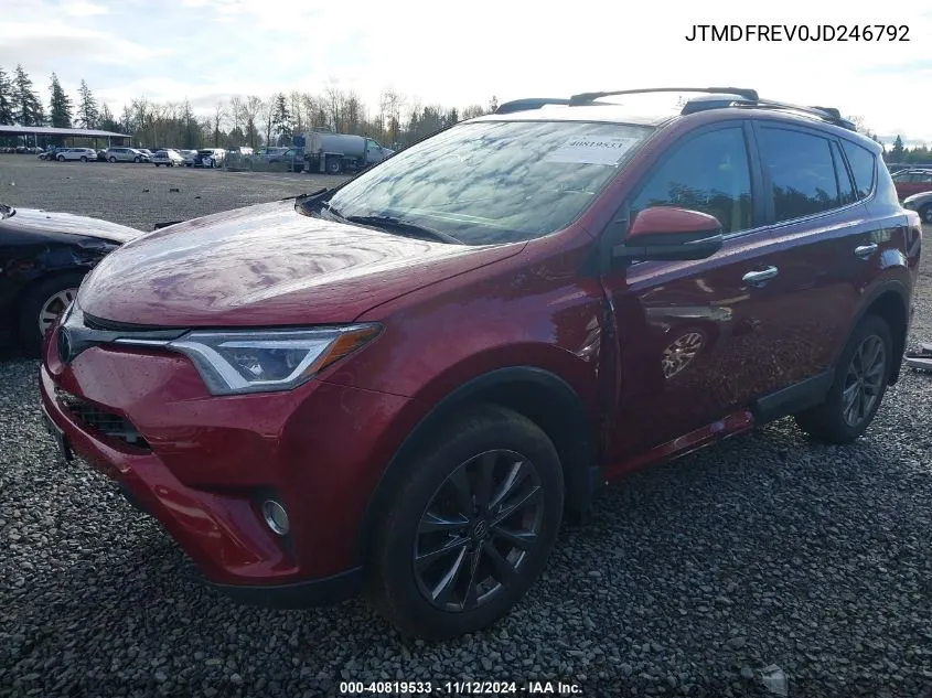 2018 Toyota Rav4 Limited VIN: JTMDFREV0JD246792 Lot: 40819533