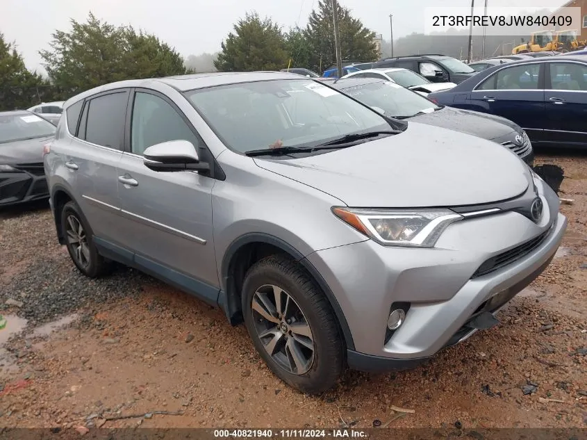 2018 Toyota Rav4 Xle VIN: 2T3RFREV8JW840409 Lot: 40821940