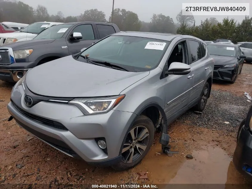 2018 Toyota Rav4 Xle VIN: 2T3RFREV8JW840409 Lot: 40821940