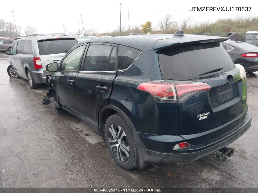 2018 Toyota Rav4 Le VIN: JTMZFREVXJJ170537 Lot: 40825375