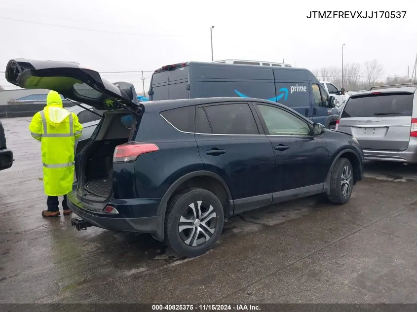 2018 Toyota Rav4 Le VIN: JTMZFREVXJJ170537 Lot: 40825375