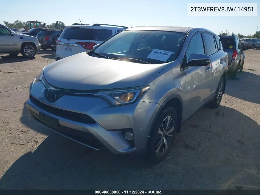 2018 Toyota Rav4 Xle VIN: 2T3WFREV8JW414951 Lot: 40838850