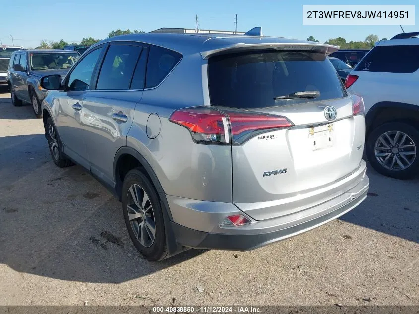 2018 Toyota Rav4 Xle VIN: 2T3WFREV8JW414951 Lot: 40838850