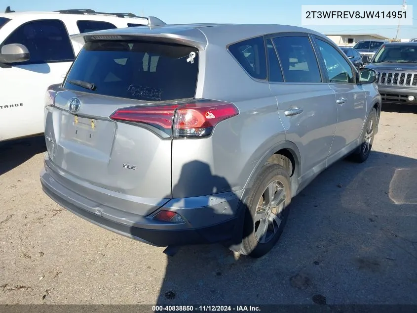 2018 Toyota Rav4 Xle VIN: 2T3WFREV8JW414951 Lot: 40838850