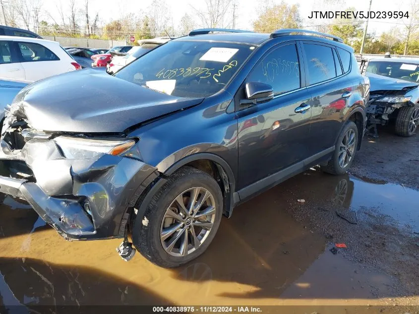 2018 Toyota Rav4 Limited/Se/Platinum VIN: JTMDFREV5JD239594 Lot: 40838975