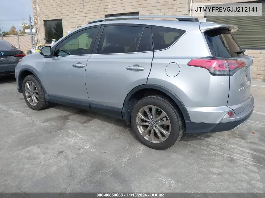 2018 Toyota Rav4 Limited VIN: JTMYFREV5JJ212141 Lot: 40850068