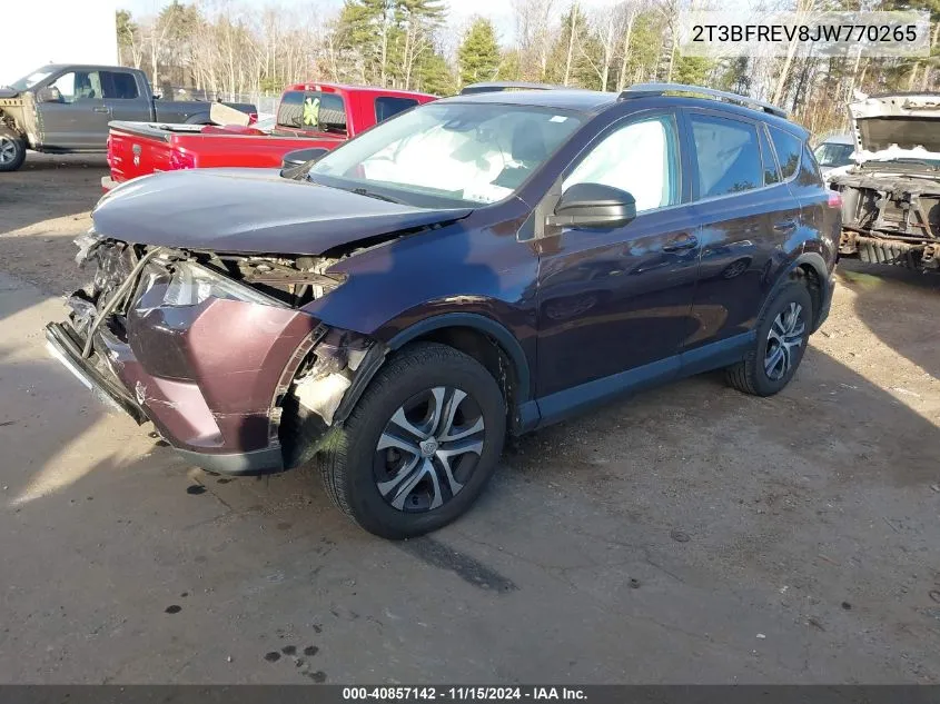 2018 Toyota Rav4 Le VIN: 2T3BFREV8JW770265 Lot: 40857142