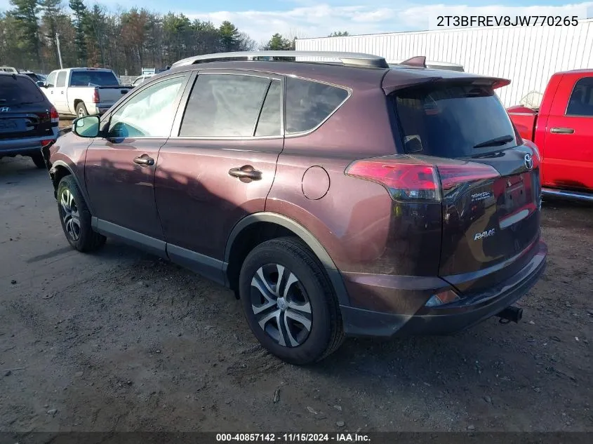 2018 Toyota Rav4 Le VIN: 2T3BFREV8JW770265 Lot: 40857142