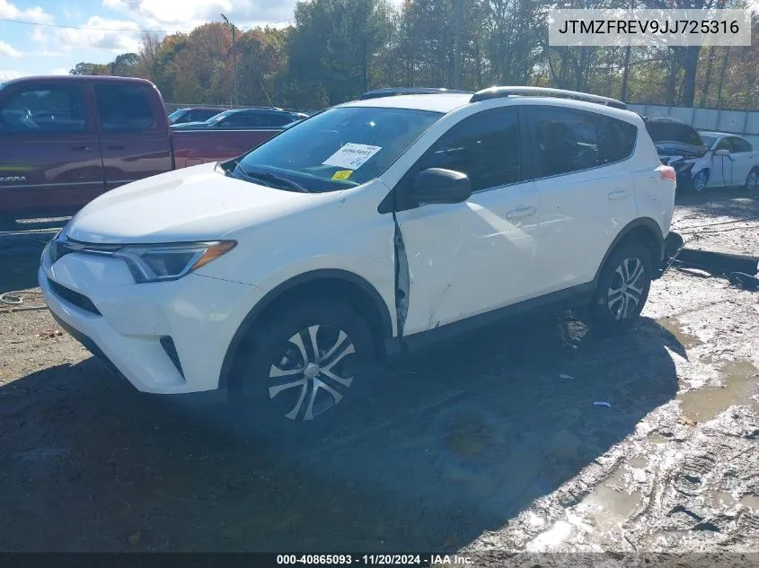 2018 Toyota Rav4 Le VIN: JTMZFREV9JJ725316 Lot: 40865093