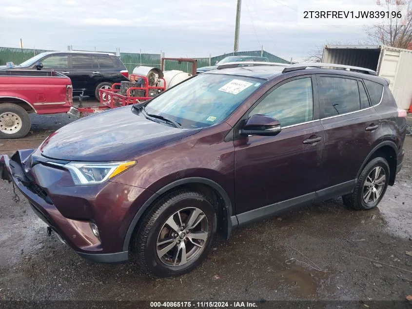 2018 Toyota Rav4 Adventure/Xle VIN: 2T3RFREV1JW839196 Lot: 40865175