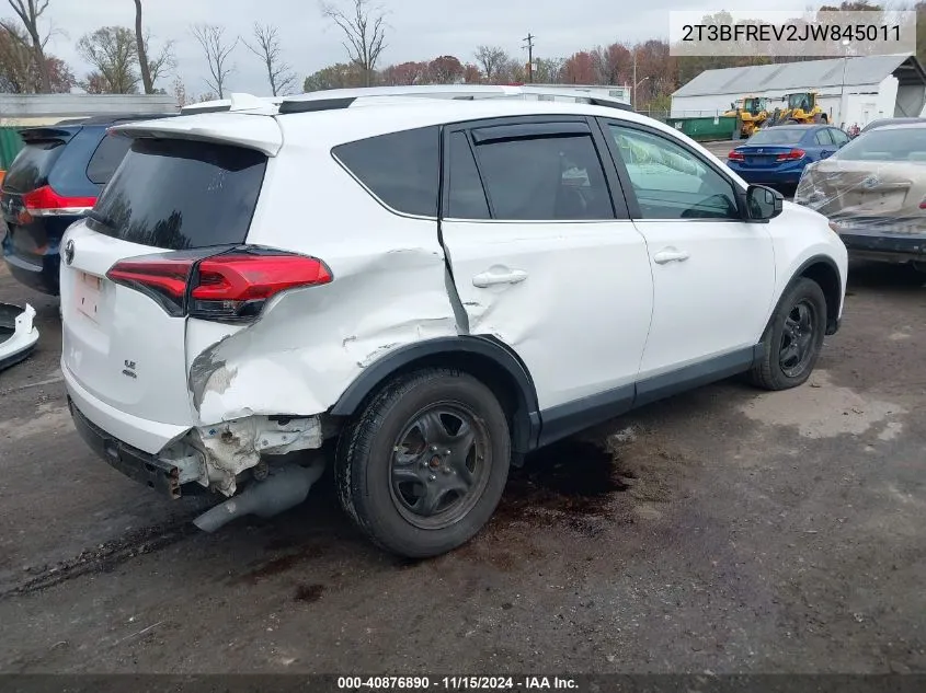 2018 Toyota Rav4 Le VIN: 2T3BFREV2JW845011 Lot: 40876890