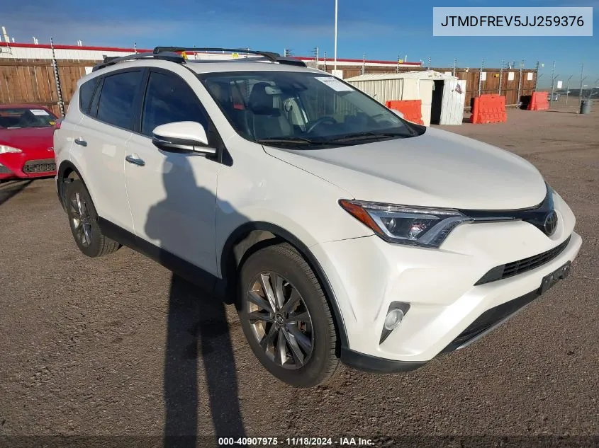 2018 Toyota Rav4 Limited VIN: JTMDFREV5JJ259376 Lot: 40907975