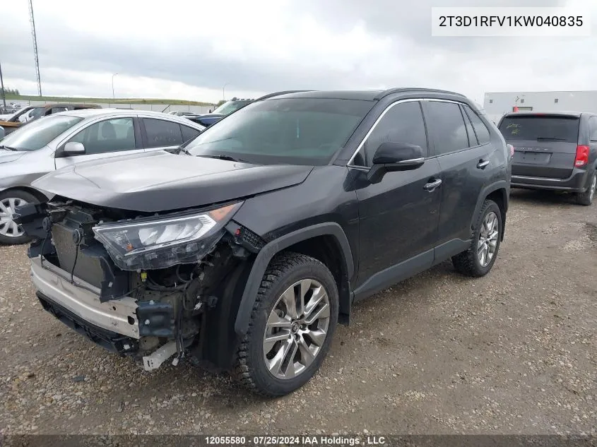 2019 Toyota Rav4 VIN: 2T3D1RFV1KW040835 Lot: 12055580