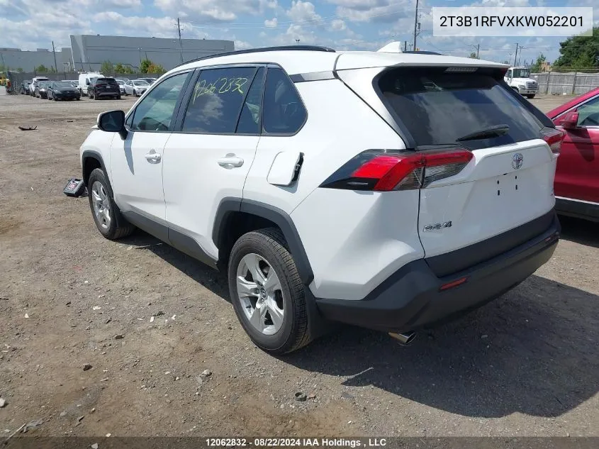 2019 Toyota Rav4 Le VIN: 2T3B1RFVXKW052201 Lot: 12062832