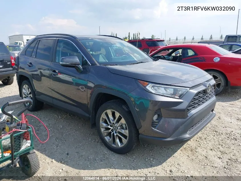 2019 Toyota Rav4 Xle/Xle Premium VIN: 2T3R1RFV6KW032090 Lot: 12064014