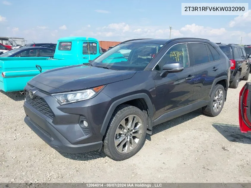 2019 Toyota Rav4 Xle/Xle Premium VIN: 2T3R1RFV6KW032090 Lot: 12064014