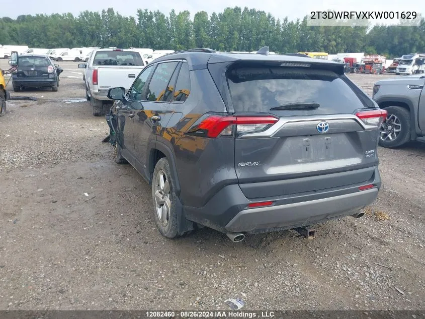 2T3DWRFVXKW001629 2019 Toyota Rav4 Limited