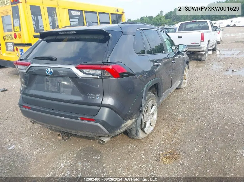 2T3DWRFVXKW001629 2019 Toyota Rav4 Limited