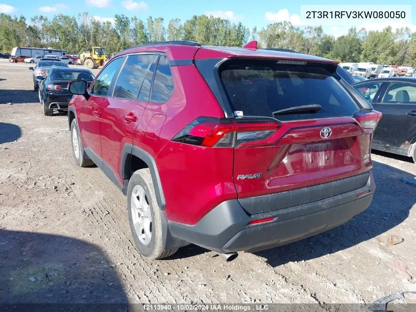 2019 Toyota Rav4 Xle/Xle Premium VIN: 2T3R1RFV3KW080050 Lot: 12113940