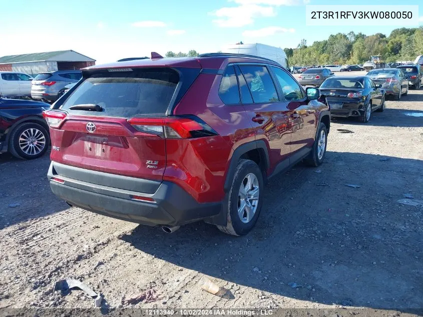 2019 Toyota Rav4 Xle/Xle Premium VIN: 2T3R1RFV3KW080050 Lot: 12113940