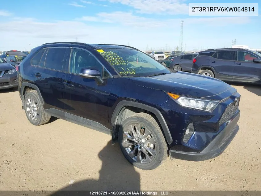 2019 Toyota Rav4 Xle VIN: 2T3R1RFV6KW064814 Lot: 12118721